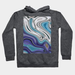 1980s modern chic elegant marble blue purple swirls Hoodie